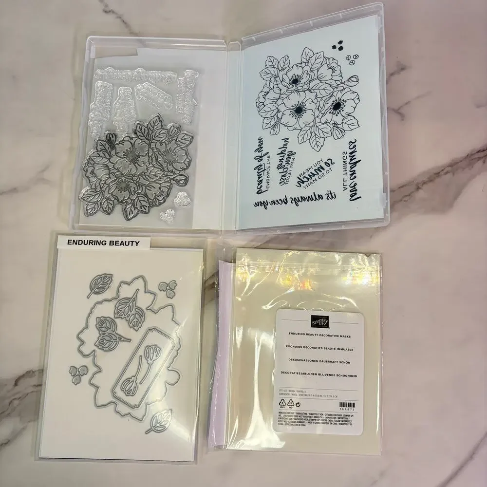 Stampin Up Enduring Beauty Bundle Stamps 162670 Dies 162673 Decorative Masks